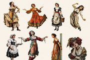 COMMEDIA DELL' ARTE CLIPART SET, a Person Illustration by Daring Digies (Thumbnail 4 of 8)
