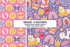 Magic Unicorn Seamless Digital Paper