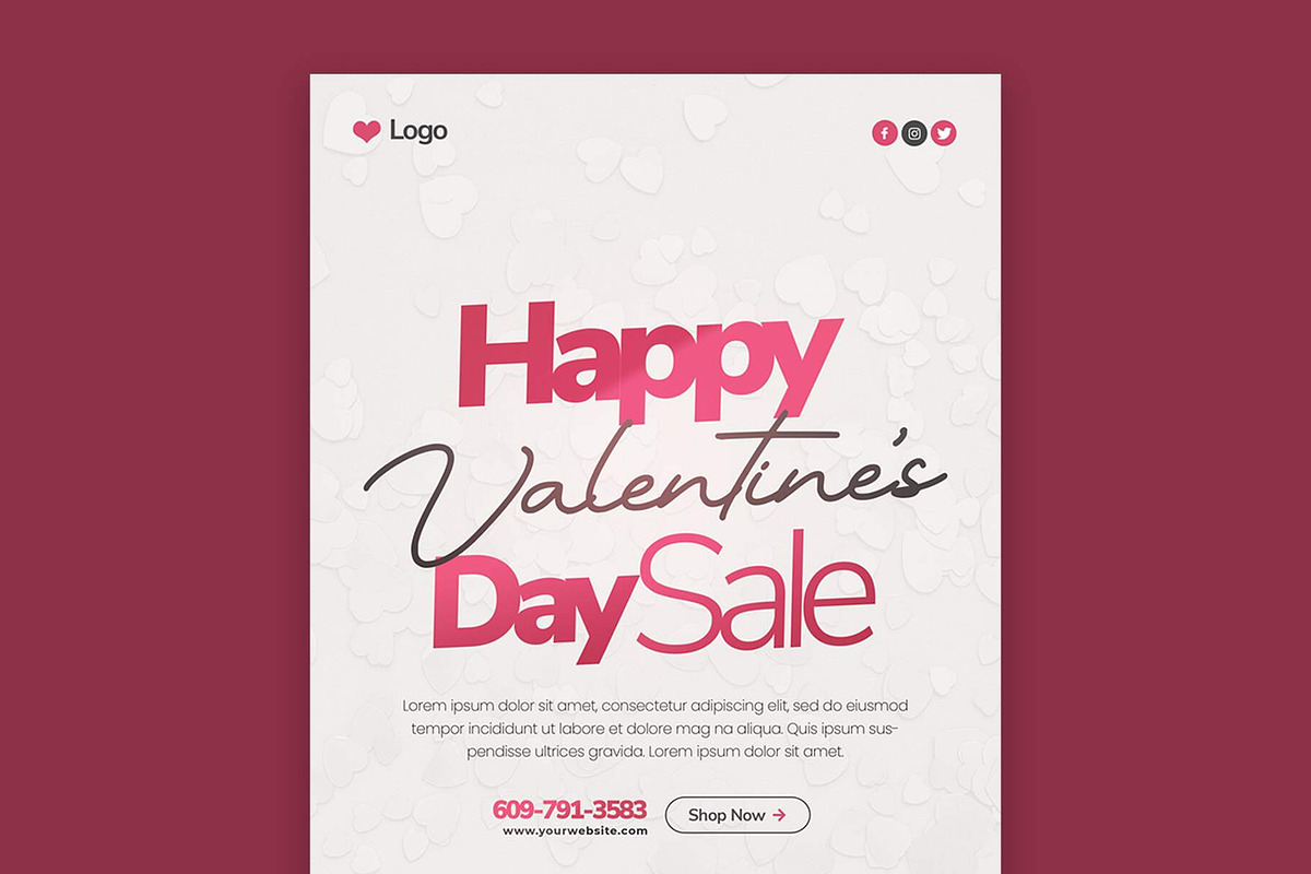 Valentine's Day Flyer Template, a Flyer Template by Saman Osama (Photo 1 of 3)