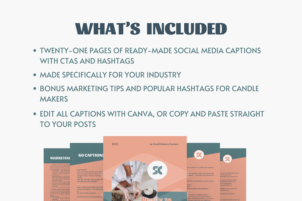 Social Media Captions for Candles, a Social Media Template by SmallMakersContent (Photo 2 of 5)