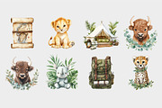 Cute Safari Animals Clipart, a Seasonal Illustration by Design Market (Thumbnail 4 of 4)