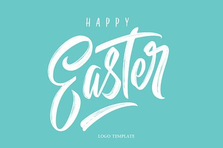 Happy Easter logo template