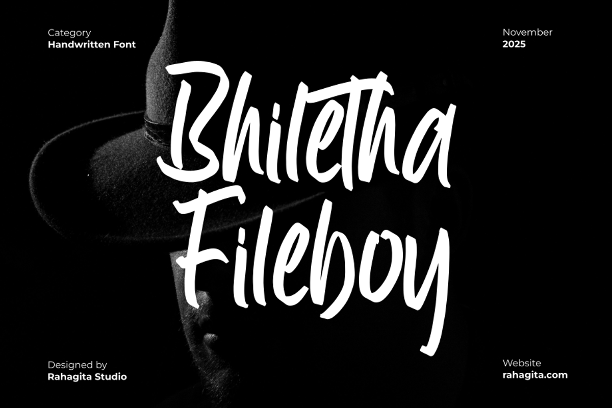Bhiletha Fileboy, a Handwritten Font by Rahagita Studio (Photo 1 of 8)
