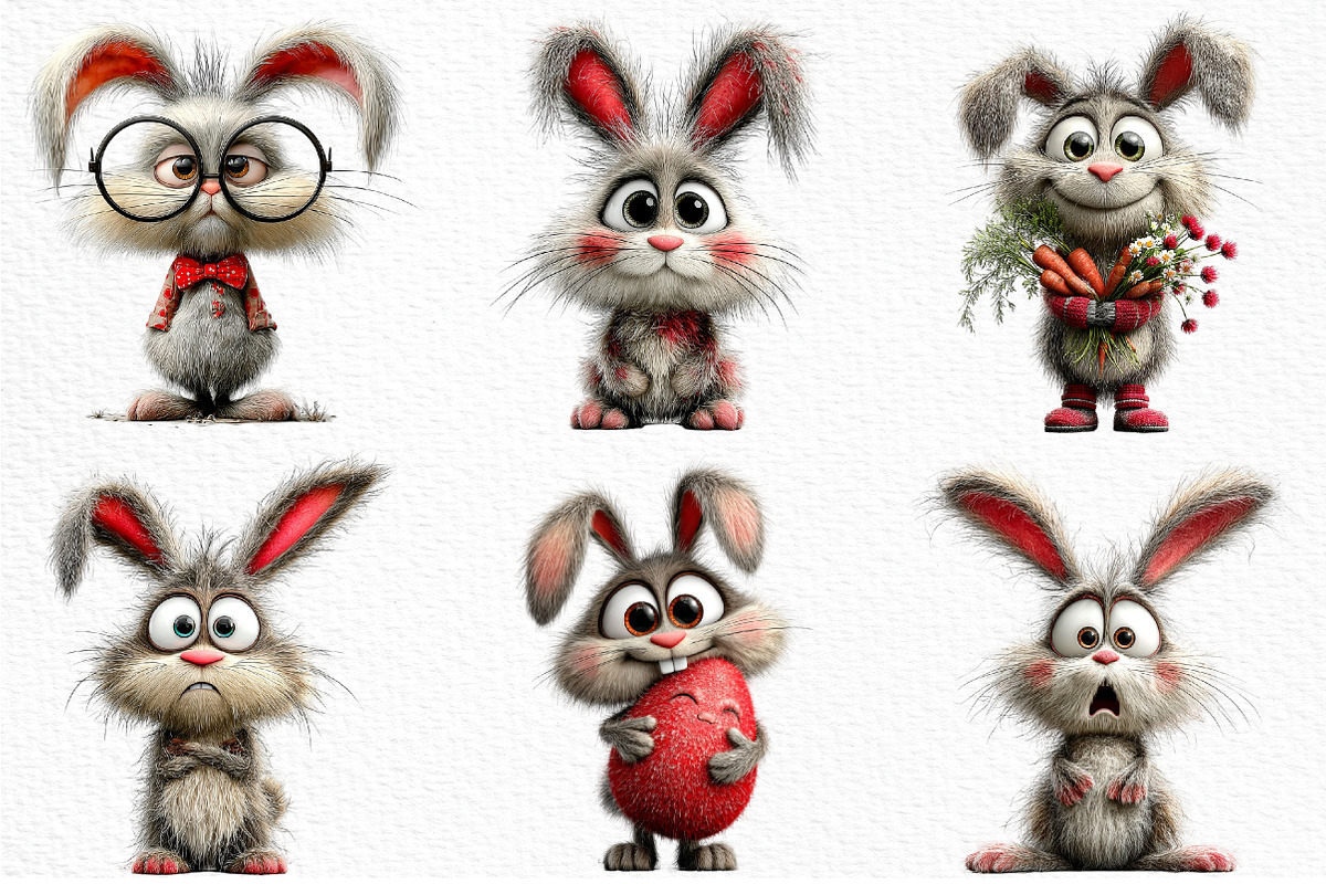 Quirky Easter Bunny Clipart Png, an Illustration by Craft Nest (Photo 6 of 11)