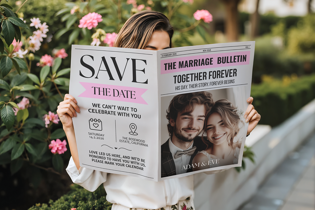 Newspaper Wedding Template, an Invitation Template by ZoloDesignHub (Photo 7 of 10)