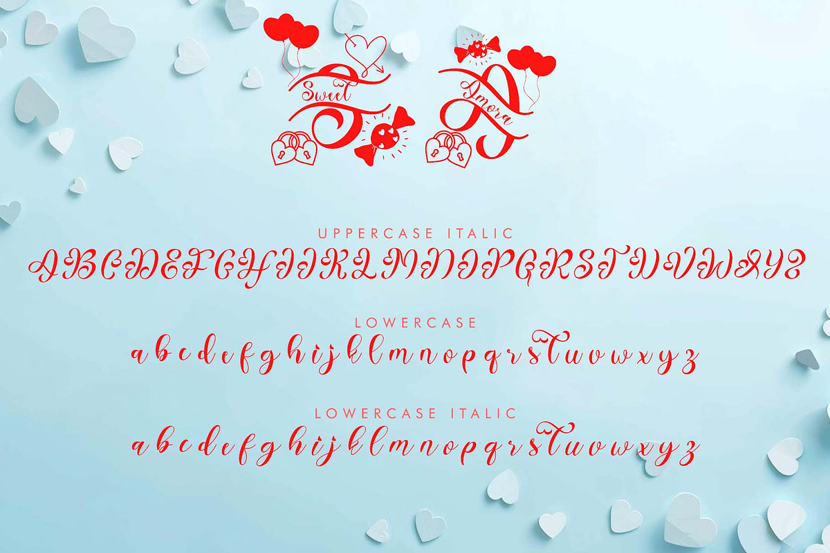 Sweet Amora Monogram, a Handwritten Font by Yoga Letter (Photo 5 of 8)