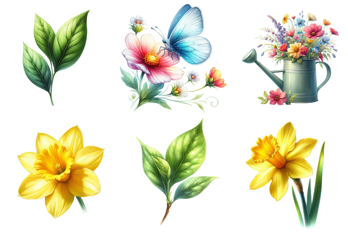 Watercolor Spring Clipart, a Graphic by CitraGraphics (Photo 3 of 5)