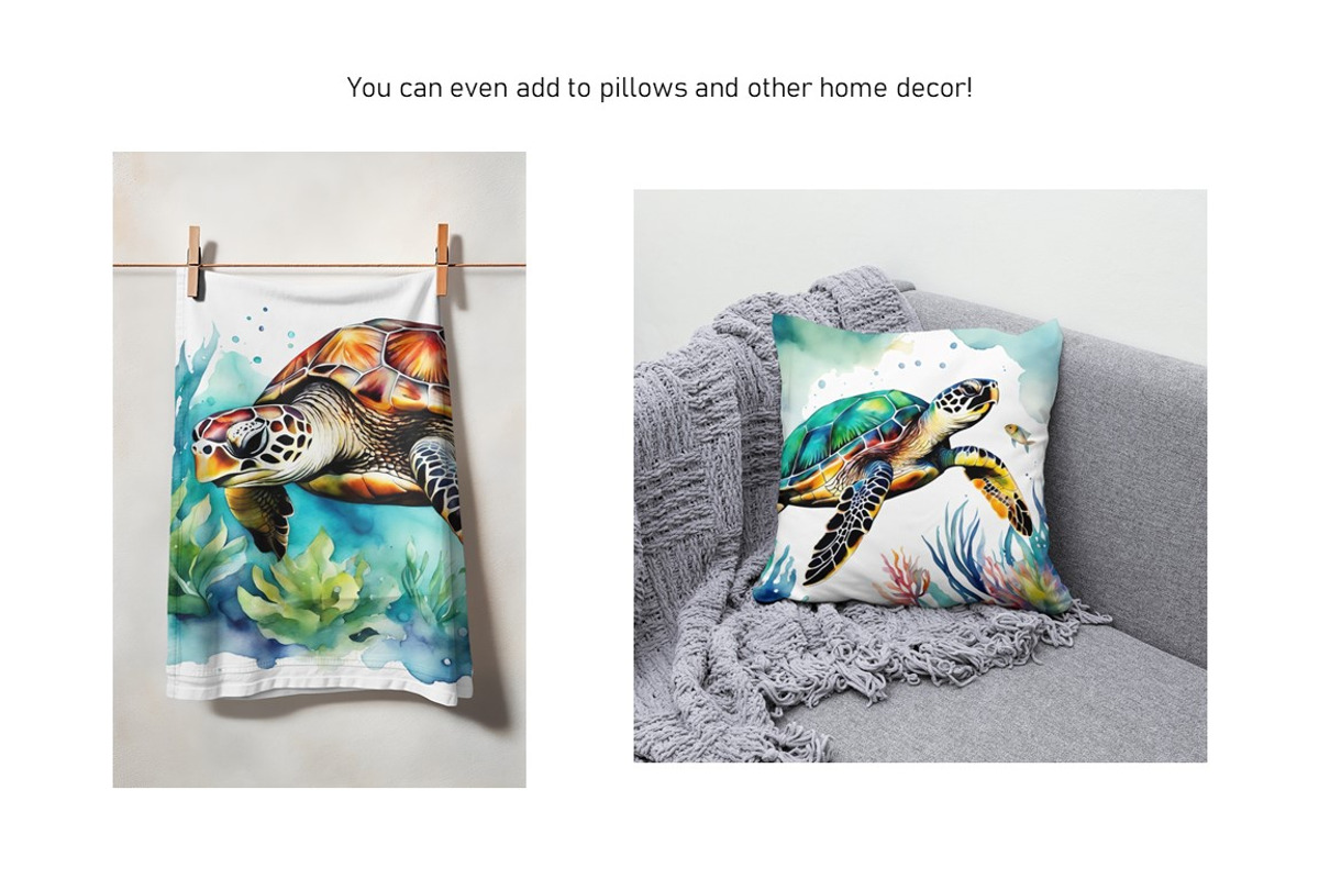 Watercolor Sea Life, Turtles Set 1, an Animal Illustration by Kat's Artful Creations (Photo 5 of 9)