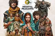Medieval peasants clipart set, a Person Illustration by ThatsDesignArt (Thumbnail 1 of 10)