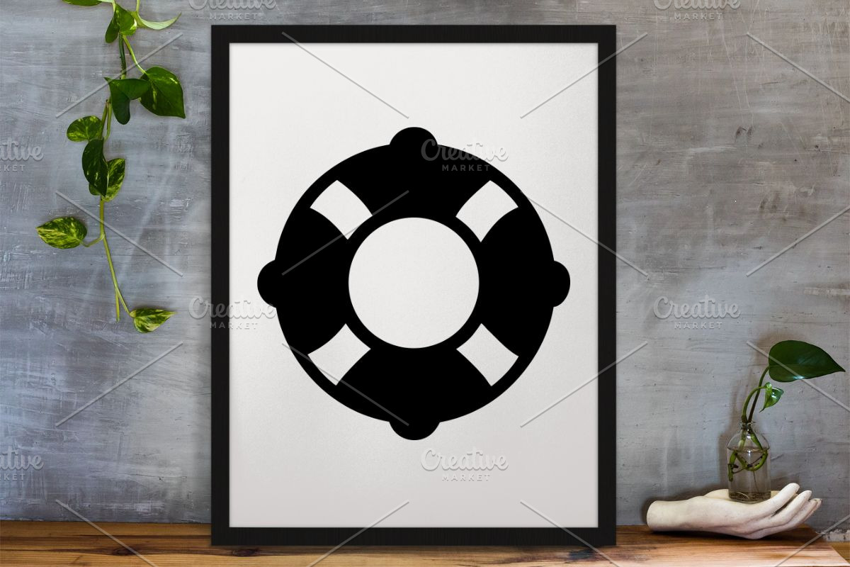 Lifebuoy Silhouette SVG, an Illustration by newminddesign (Photo 3 of 3)