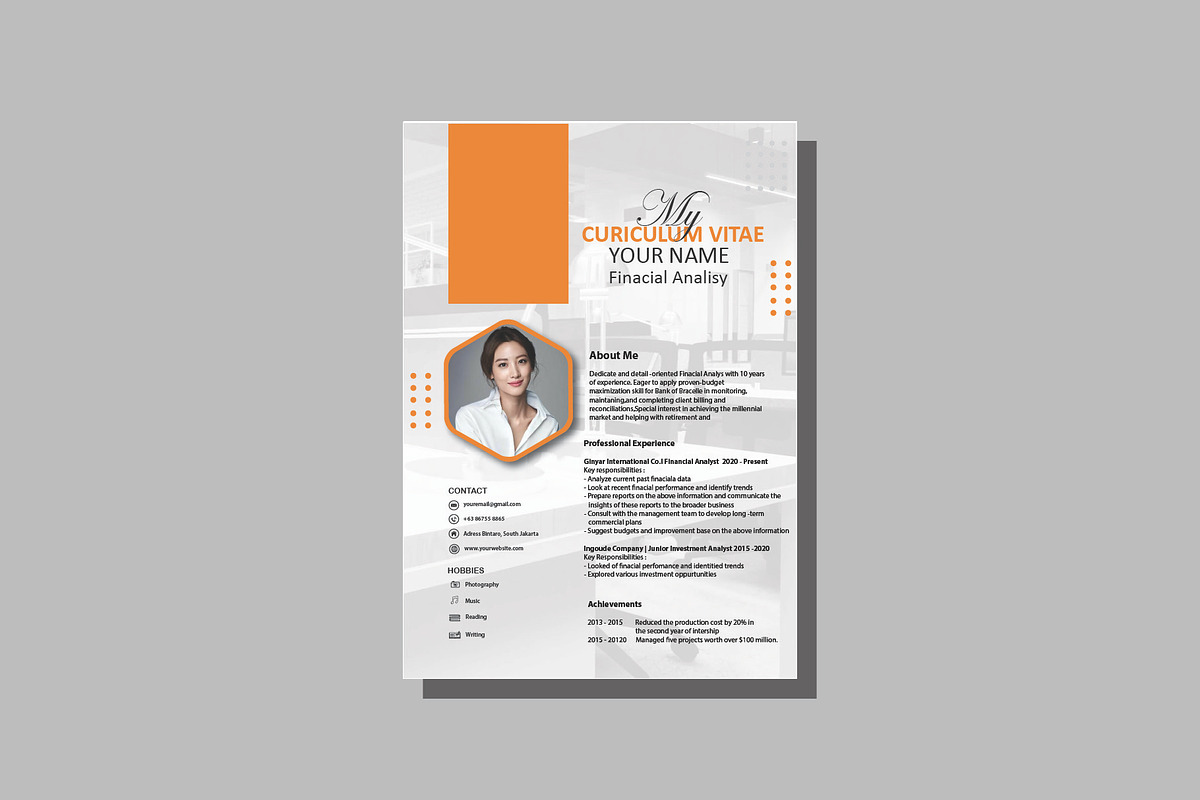 Modern CV Template, a Resume Template by dulchaer29