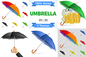 Realistic High Detailed Umbrellas, a Finance Illustration by TAlex