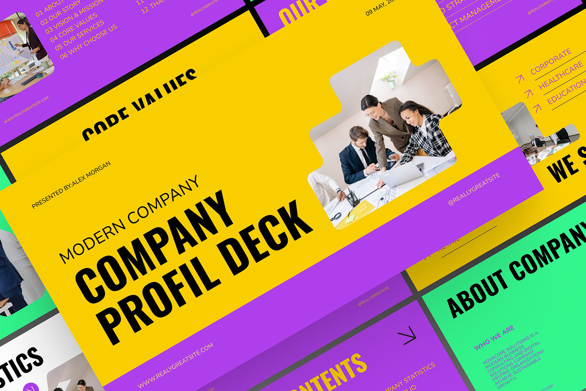 Modern Company Profile Presentation, a Presentation Template by adoestudio (Photo 2 of 8)