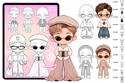Chibi Procreate Outfit Pose brushes, a Brush Add-On by Revabrush (Thumbnail 14 of 18)