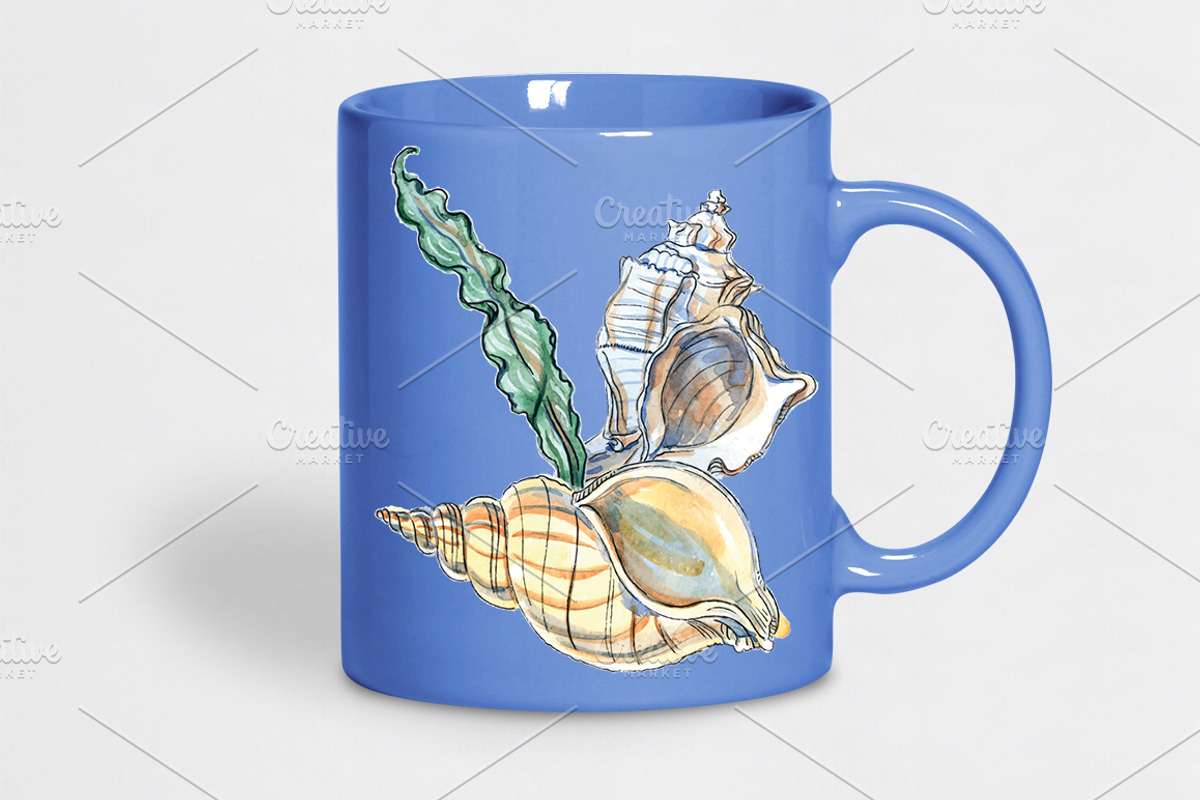 Watercolor shellfish set, an Animal Illustration by miminoshka (Photo 5 of 7)