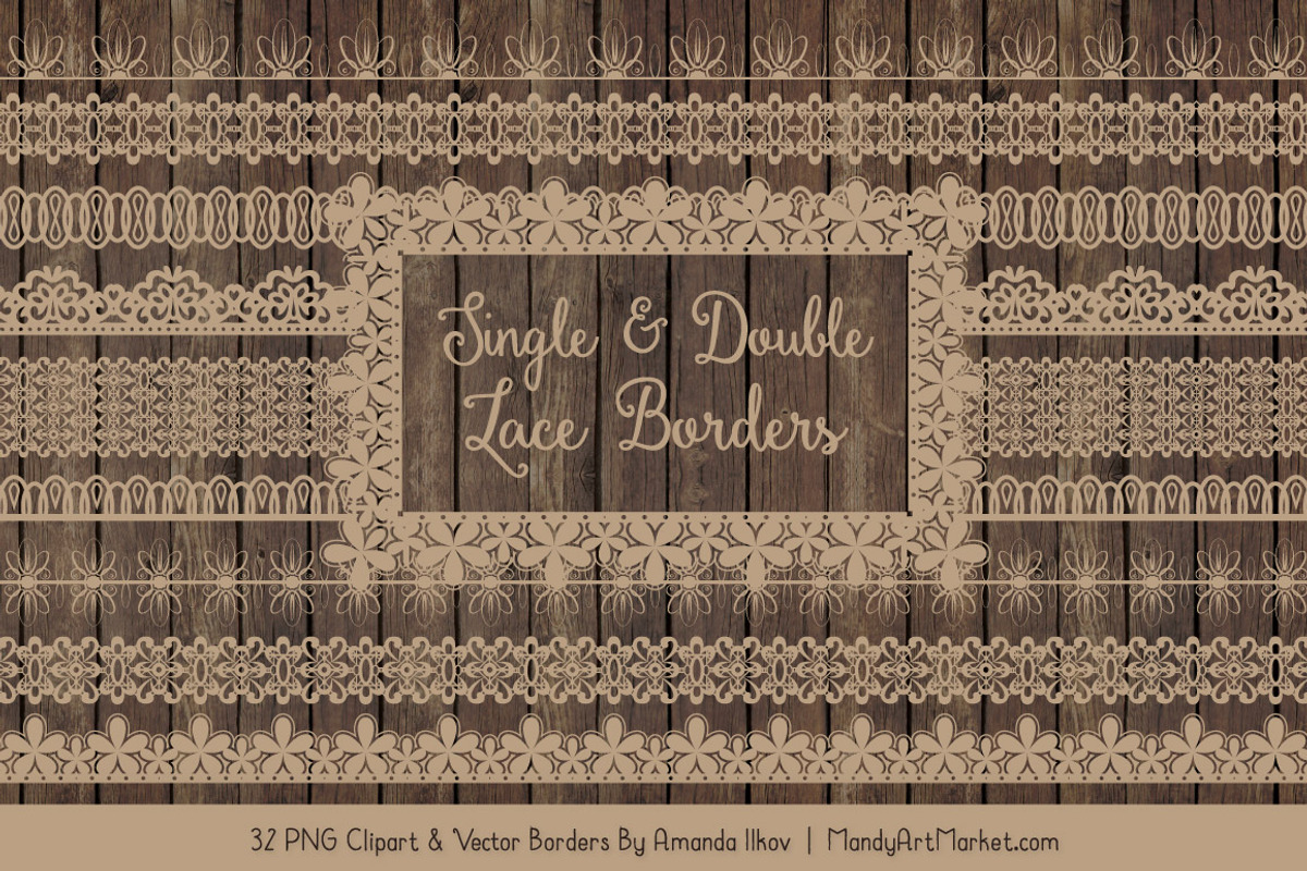 Champagne Lace Clipart Borders, an Illustration by Amanda Ilkov (Photo 5 of 5)