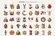 Christmas Patchwork Clipart, a Seasonal Illustration by Artnoy (Thumbnail 2 of 7)