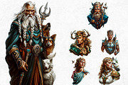 Celtic God Goddess clipart set, a Person Illustration by ThatsDesignArt (Thumbnail 6 of 12)