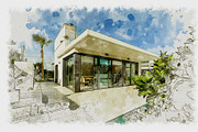 Architecture Sketch Photoshop Action, an Action Add-On by MRI STUDIO (Thumbnail 2 of 17)