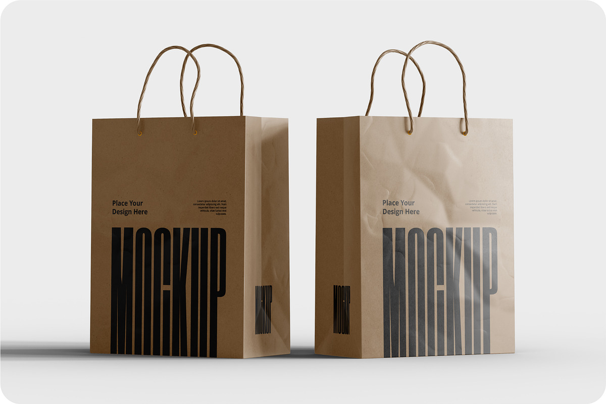 Kraft Paper Shopping Bag Mockup, a Packaging Mockup by Muhazdinata (Photo 7 of 8)