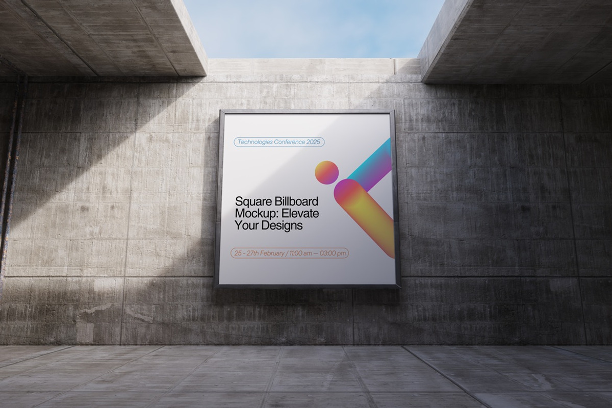 Square Billboard Mockup, an Advertising Mockup by Momogi (Photo 4 of 5)