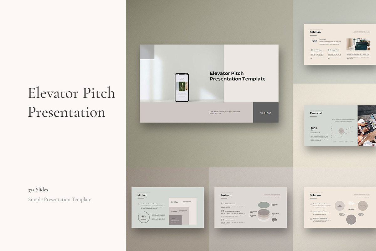 Elevator Pitch Presentation Template, a Presentation Template by CreativityForest (Photo 1 of 7)