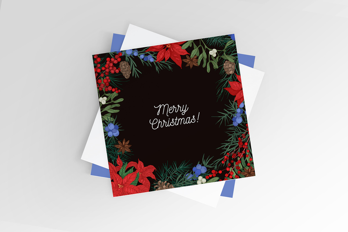 Floral christmas framed cards, a Decorative Illustration by Good Studio (Photo 14 of 19)