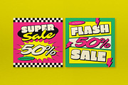 Pink Retro 1970s Fashion Sale Banner, an UI Kit Template by graphicook (Thumbnail 2 of 5)