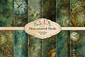 Moss-covered Vintage Clocks