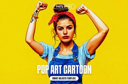 Pop Art Cartoon Photo Effect, a Layer Style Add-On by iDoodle Studio