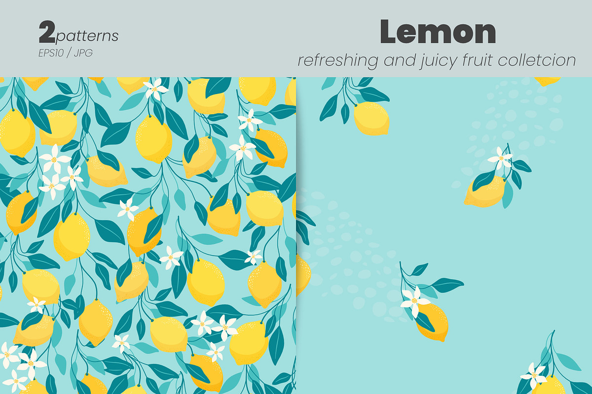 Lemon - fruit collection, a Pattern Graphic by moja doodle (Photo 2 of 3)
