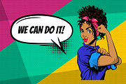 We Can DO it! Black woman pop art, an Illustration by Kapitosh (Thumbnail 2 of 3)