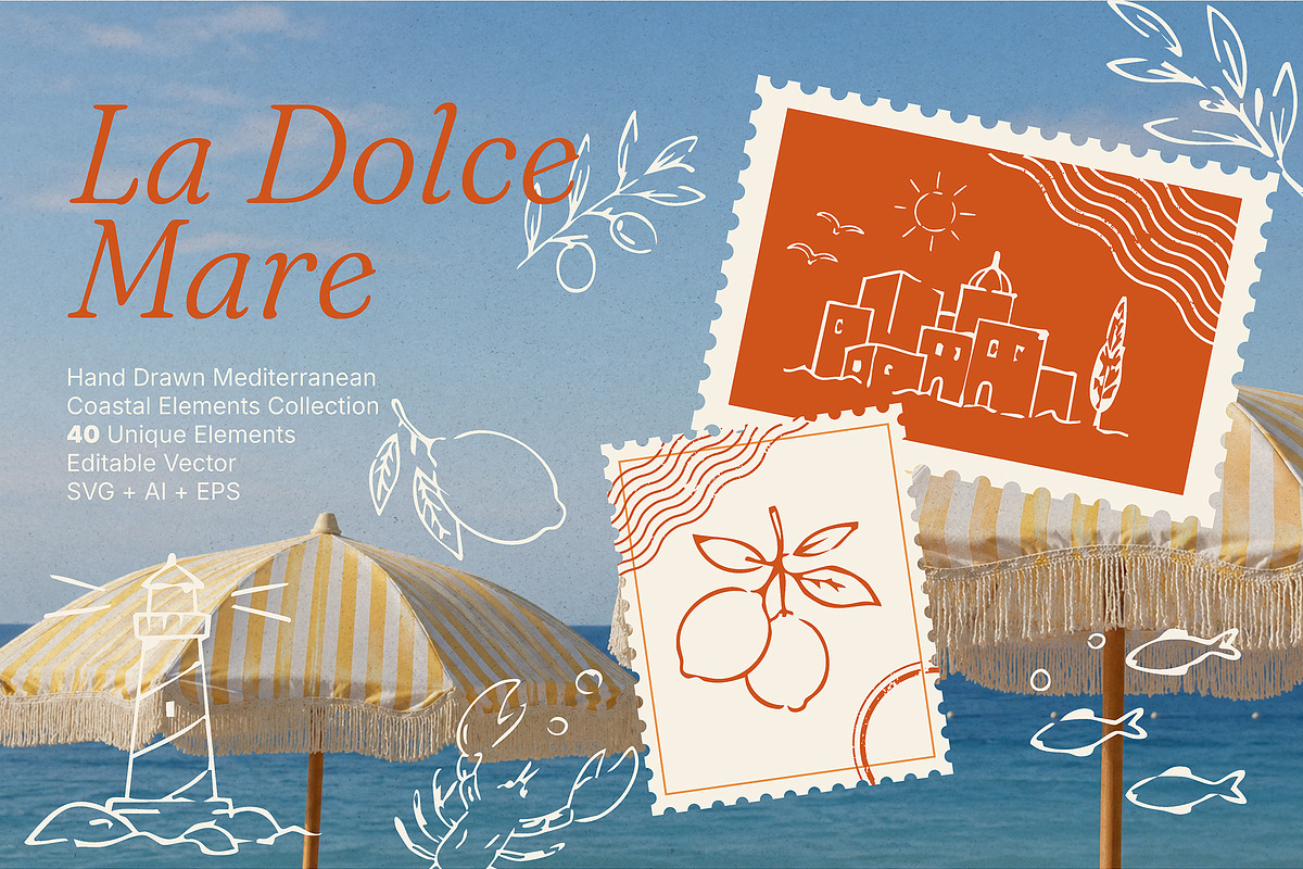 La Dolce Mare, a Decorative Illustration by VectorBird (Photo 1 of 6)
