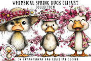 Whimsical Spring Duck Clipart, an Illustration by OK Design (Thumbnail 1 of 6)