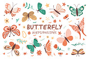 Colorful Hand-Drawn Butterflies, an Animal Illustration by Zeukaa (Thumbnail 1 of 7)