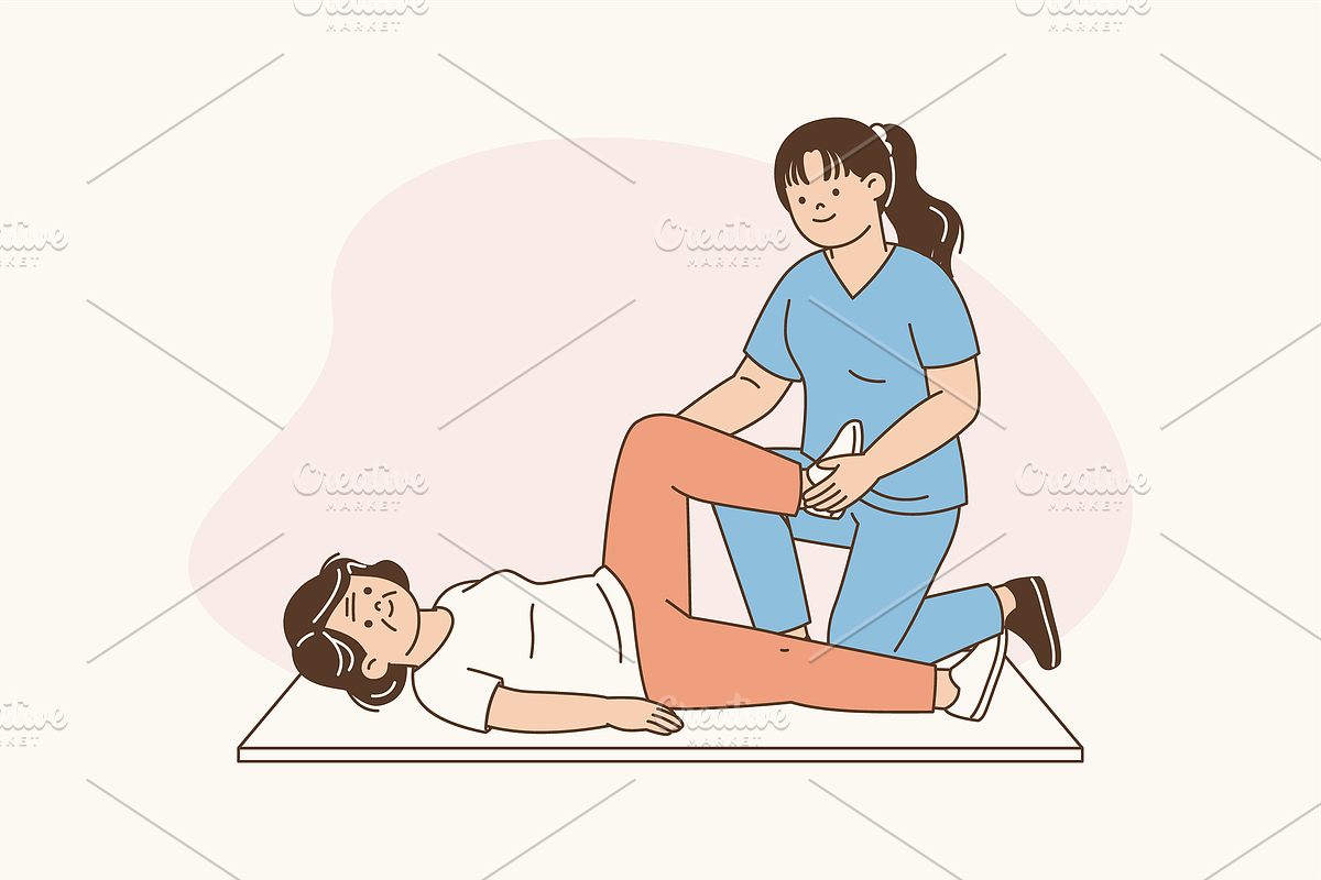 Guided Senior Rehab Illustration, an Object Graphic by Jump Studio (Photo 12 of 12)