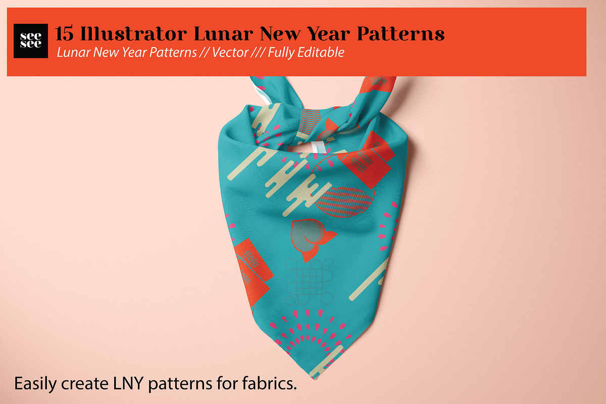 15 Vector Lunar New Year Patterns, a Pattern Graphic by CC CREATIVE CO (Photo 8 of 23)