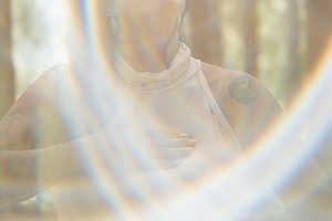 Meditation Woman with Prism Light