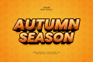 Text Effect Autumn Season, a Brushes & More by Navy Graphic