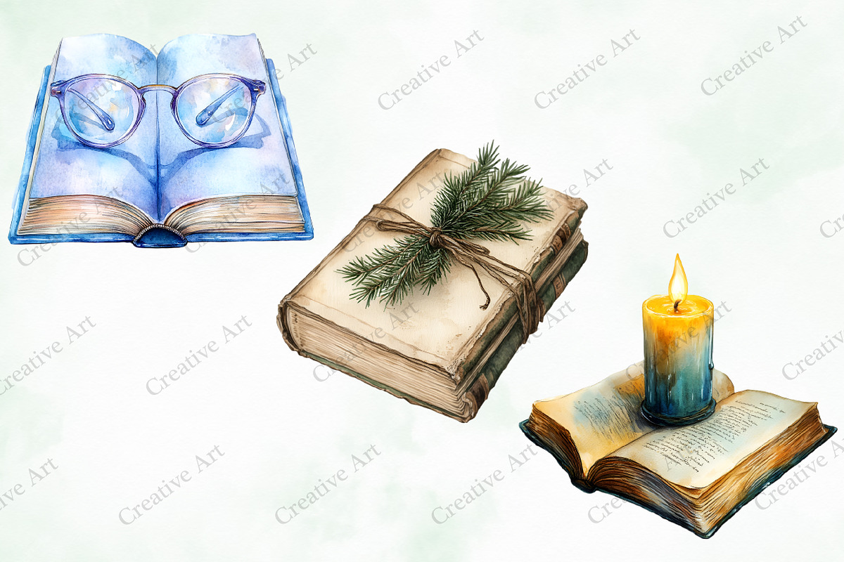 Winter Reading Clip Art, an Illustration by Creative Art (Photo 7 of 8)