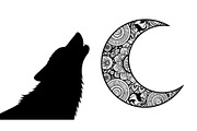 Mandala Moon Wolf SVG Bundle, an Illustration by Gaye Art (Thumbnail 11 of 31)
