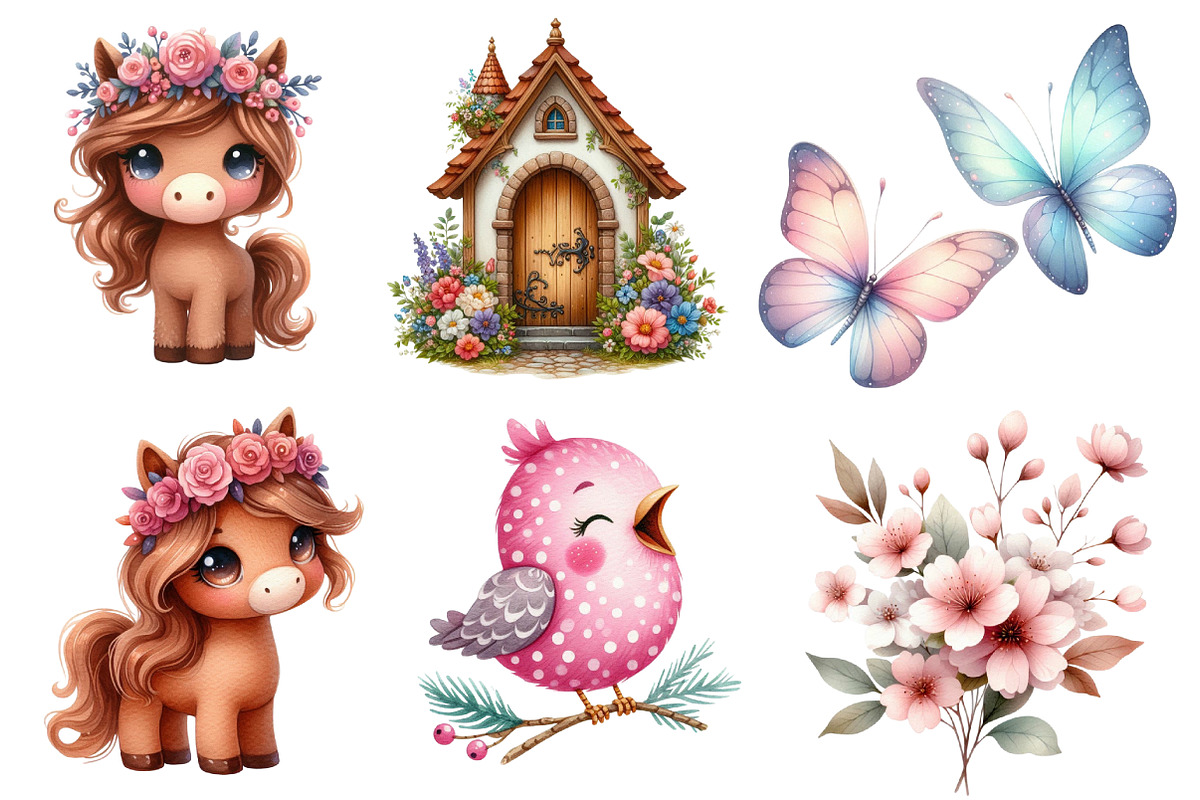 Fairy garden clipart, an Illustration by Designworld (Photo 2 of 6)