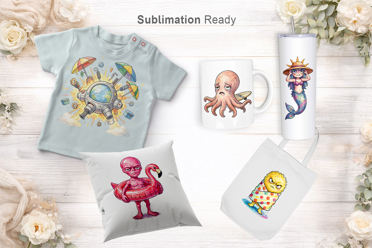 Sarcastic Alien Beach Sublimation, an Illustration by Artnoy (Photo 7 of 8)