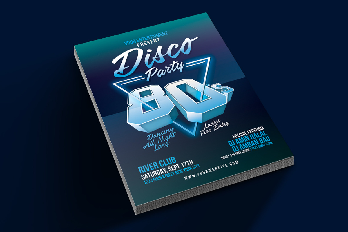 80's Disco Party, a Flyer Template by Muhamad Iqbal hidayat (Photo 2 of 3)