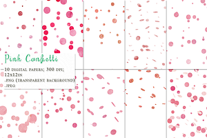 Pink Confetti Digital Paper 