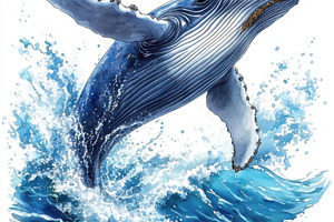 Humpback Whale Breaching Ocean Wave, an Animal Photo by Pixeness Studio