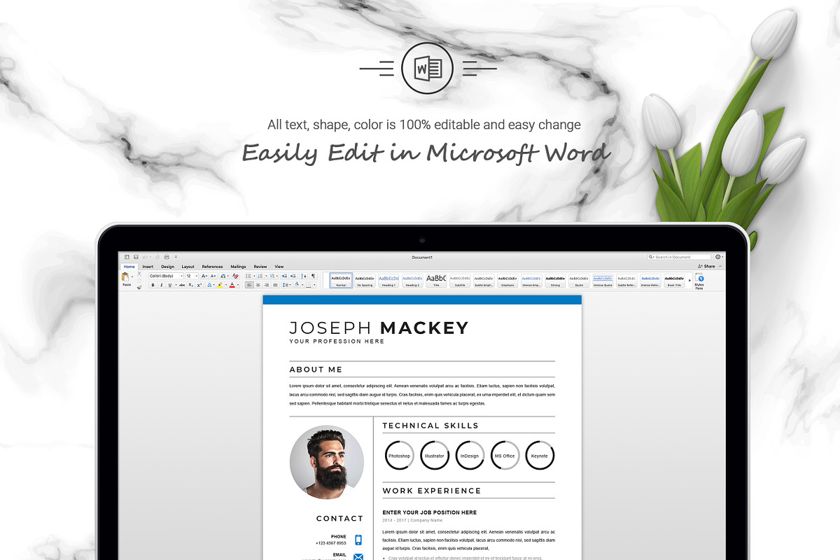 Clean Word Resume Template, a Resume Template by ResumeInventor