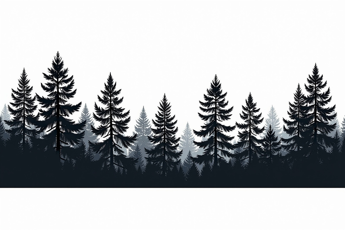 Majestic Pine Trees Silhouette, an Illustration by Amazin_art (Photo 4 of 9)