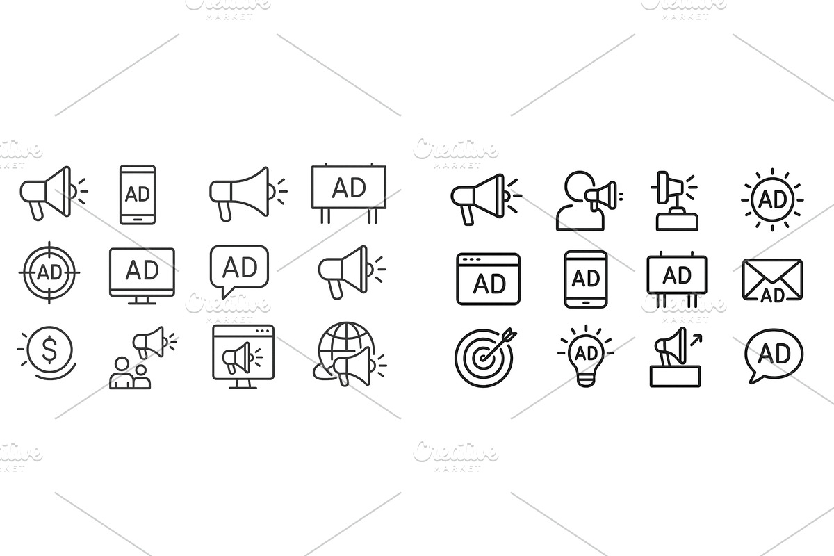 Advertising icons and symbols, an Illustration by ZinetroN
