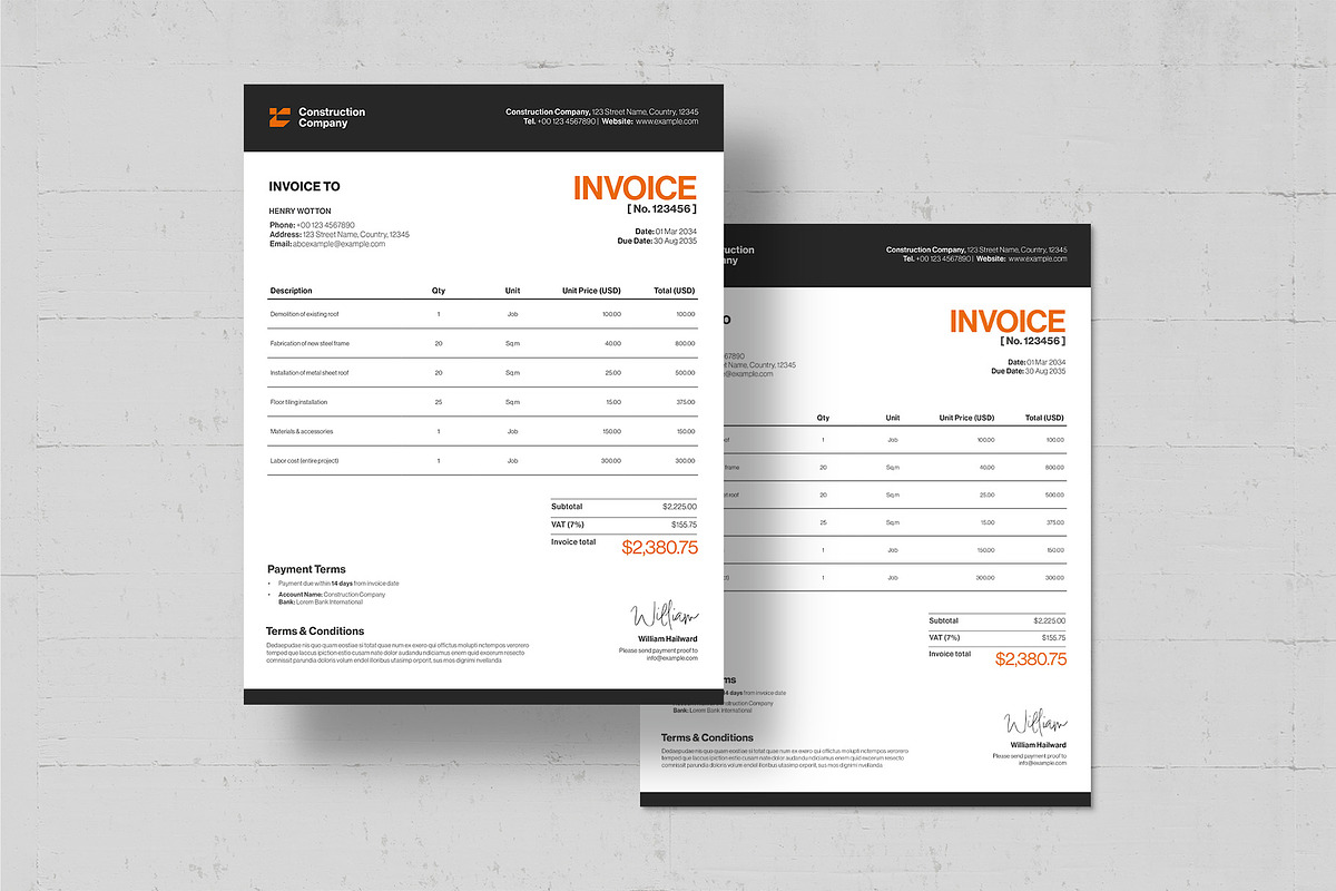 Invoice Template, a Stationery Template by BrandPacks (Photo 2 of 4)